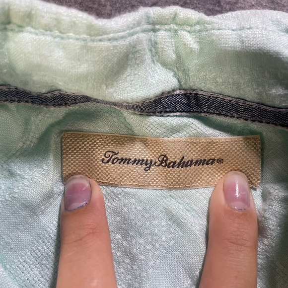 Tommy Bahama Linen Shirt Mens Medium Green Long Sleeve Button Up Casual Summer - Picture 2 of 8